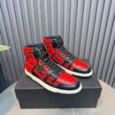 Amiri High-Top Sneakers in Red and Black with White Sole.