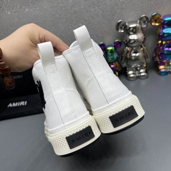 Amiri High-Top Sneakers in White with Black Logo - Image 10