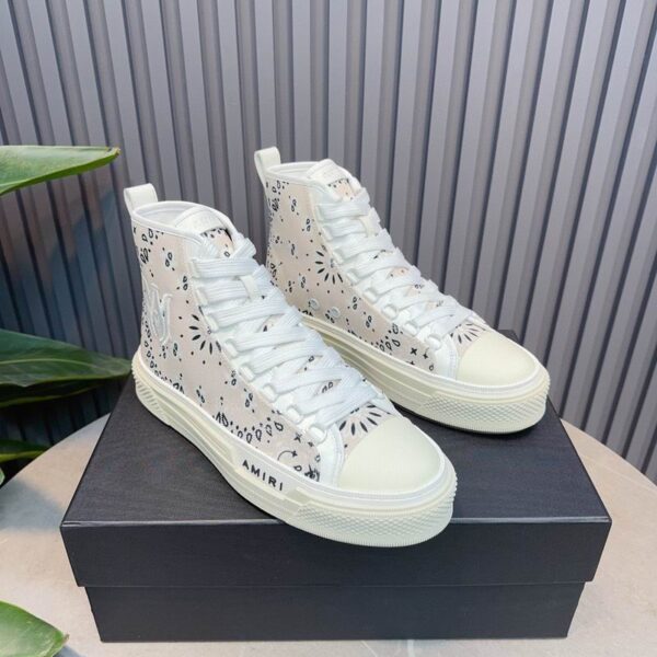Amiri M.A. Court High-Top Bandana Print Sneakers in Off-White - Image 6