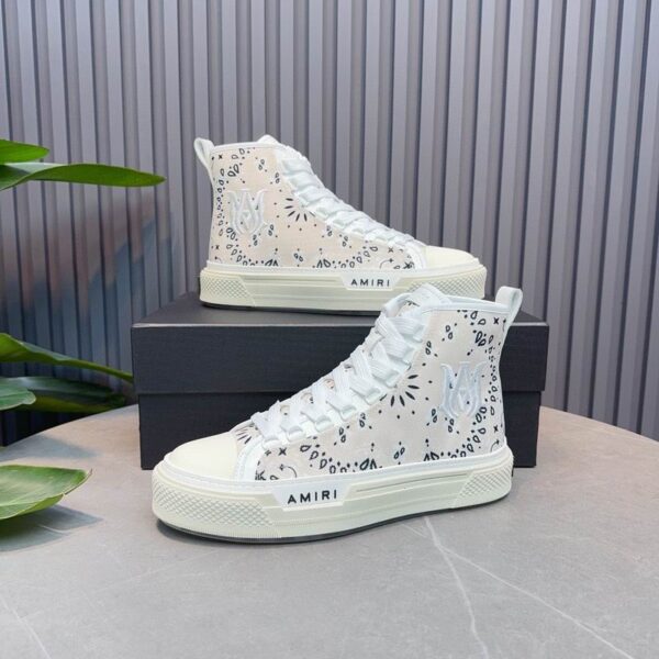 Amiri M.A. Court High-Top Bandana Print Sneakers in Off-White - Image 4