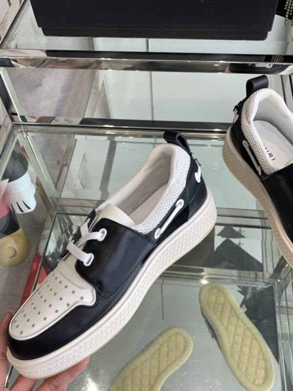 Amiri MA-1 Lace-Up Sneakers in Black and White Leather - Image 5