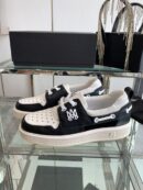 Amiri MA-1 Lace-Up Sneakers in Black and White Leather