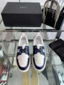 Amiri MA-1 Lace-Up Sneakers in Navy Blue and White Leather