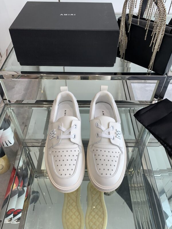 Amiri MA-1 Lace-Up Sneakers in White Leather