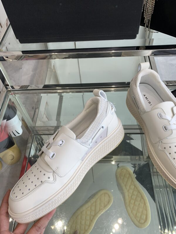 Amiri MA-1 Lace-Up Sneakers in White Leather - Image 5