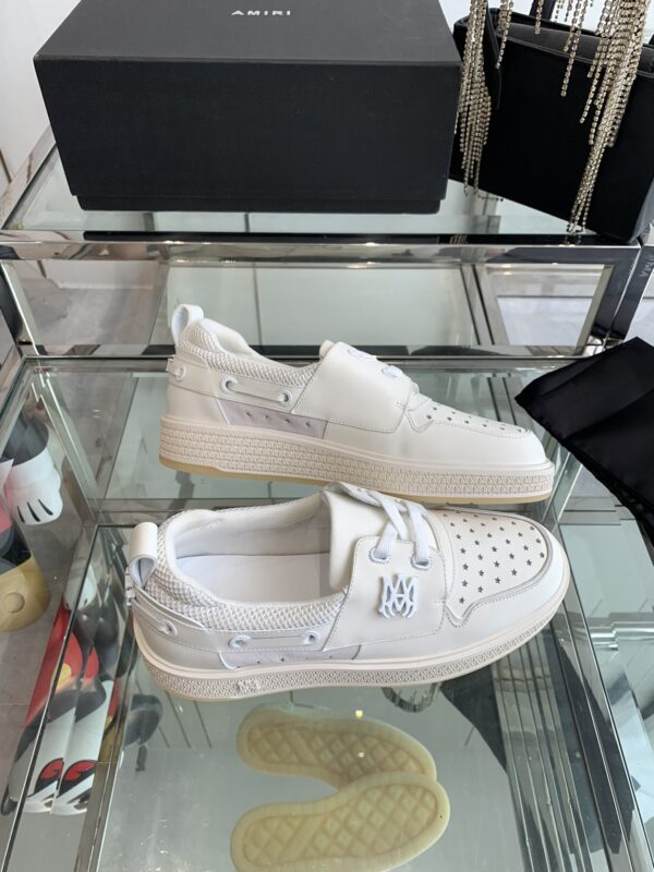 Amiri MA-1 Lace-Up Sneakers in White Leather - Image 4