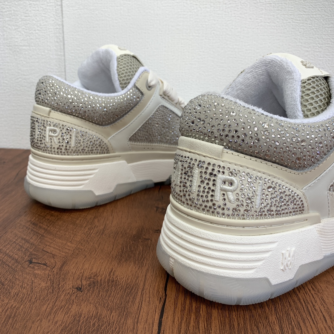 Amiri MA-1 Low-Top Sneakers in Black and White Leather - Image 6