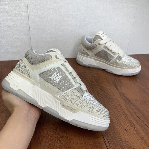 Amiri MA-1 Low-Top Sneakers in Black and White Leather - Image 5
