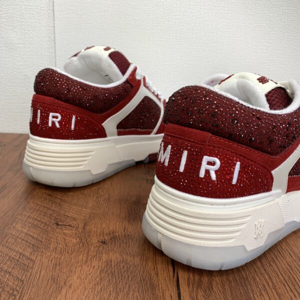 Amiri MA-1 Low-Top Sneakers in Burgundy Glitter Mesh - Image 6
