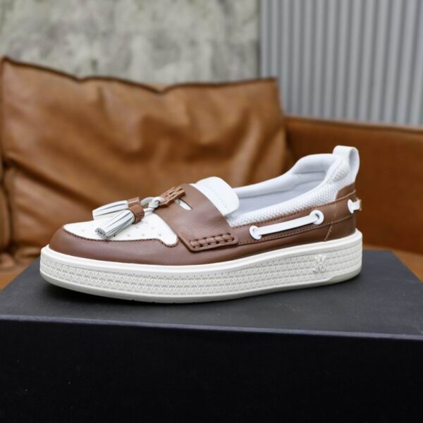 Amiri MA-1 Tassel Hybrid Loafers in Brown and White Leather - Image 5