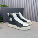 Amiri MA Court High-Top Sneakers in Black with White Accents