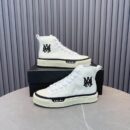 Amiri MA Court High-Top Sneakers in White with Black Logo