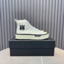 Amiri MA Court High-Top Sneakers in White with Black Logo