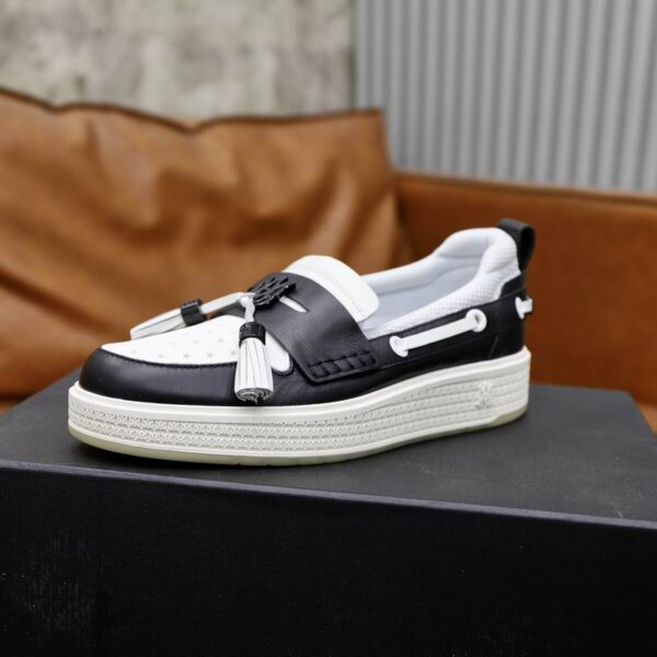 Amiri MA Tassel Hybrid Loafers in Black and White Leather - Image 5