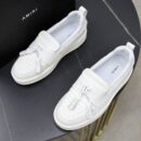 Amiri MA Tassel Hybrid Loafers in Pristine White Leather.