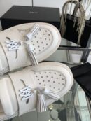 Amiri MA Tassel Hybrid Loafers in White Leather