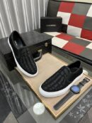 Amiri Skel Toe Slip-On Canvas Sneakers in Black