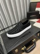 Amiri Skel Toe Slip-On Canvas Sneakers in Black