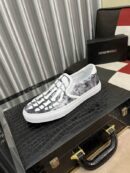 Amiri Skel Toe Slip-On Sneakers in Grey/Black with White Skeleton