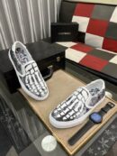 Amiri Skel Toe Slip-On Sneakers in Grey/Black with White Skeleton