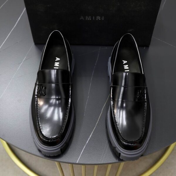 Amiri Skel-Top Distressed Leather Penny Loafers - Image 6