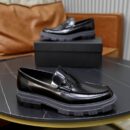 Amiri Skel-Top Distressed Leather Penny Loafers