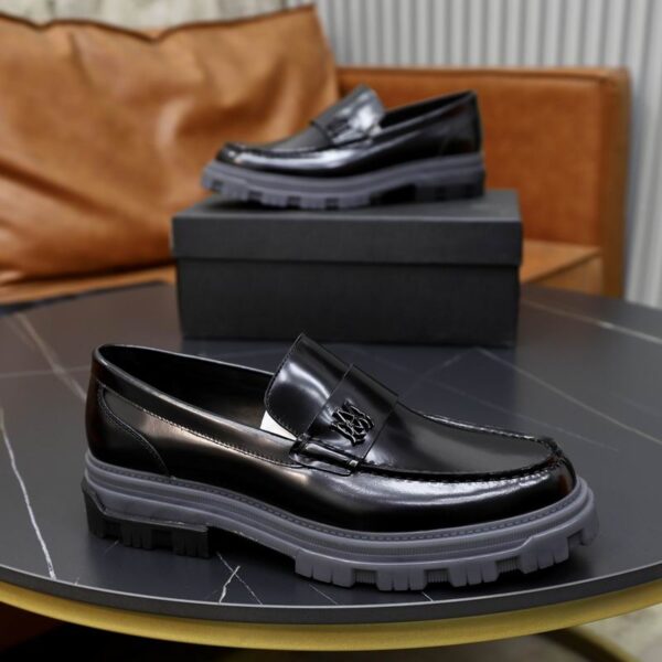 Amiri Skel-Top Distressed Leather Penny Loafers - Image 4