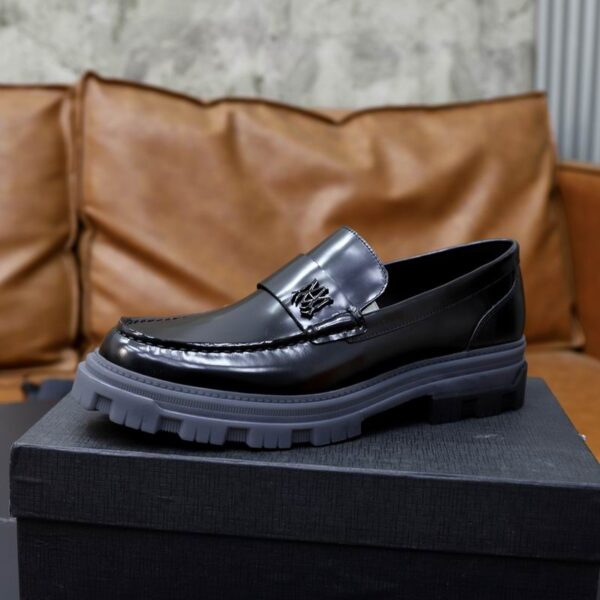 Amiri Skel-Top Distressed Leather Penny Loafers - Image 3