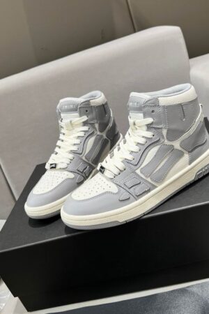 Amiri Skel Top High 'Gray White' Sneakers.