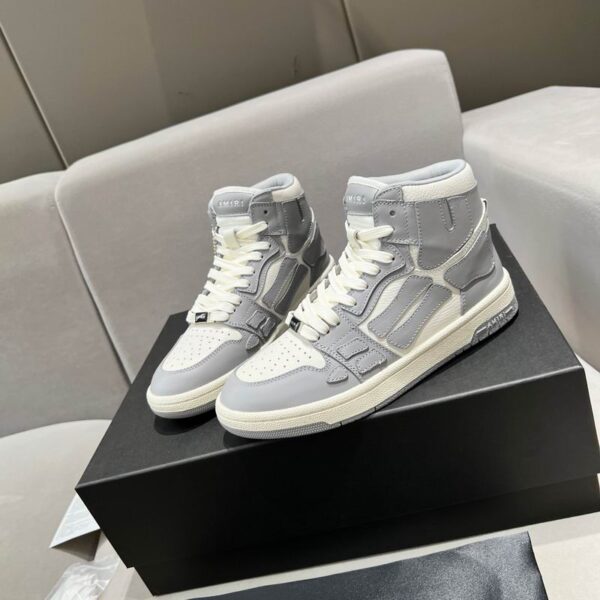 Amiri Skel Top High 'Gray White' Sneakers.