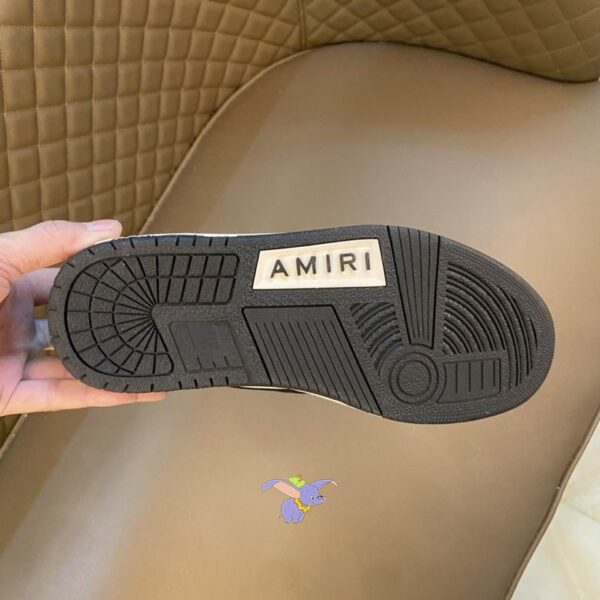 Amiri Skel Top High-Top Sneakers in Black and White Leather. - Image 6