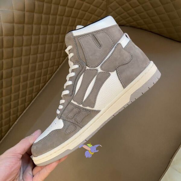 Amiri Skel Top High-Top Sneakers in Grey and White. - Image 5