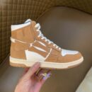 Amiri Skel Top High-Top Sneakers in Tan and White Leather.