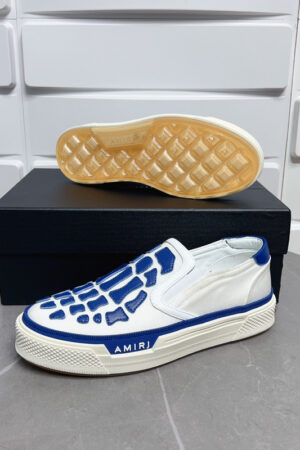 Amiri Skel-Top Low-Top Sneakers in White and Blue