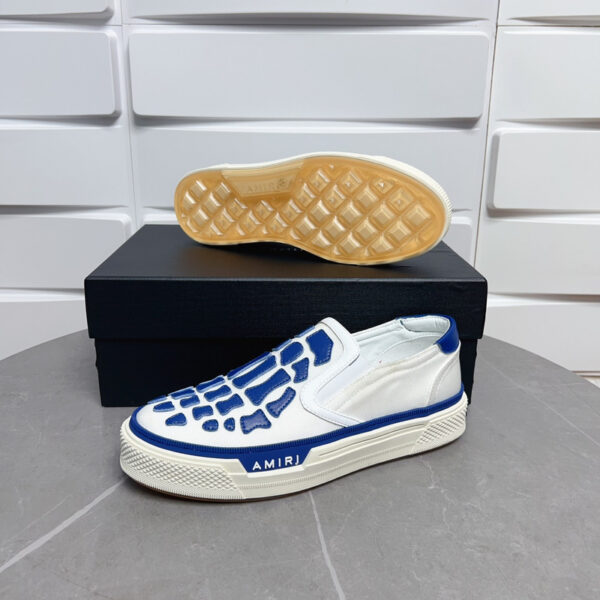 Amiri Skel-Top Low-Top Sneakers in White and Blue