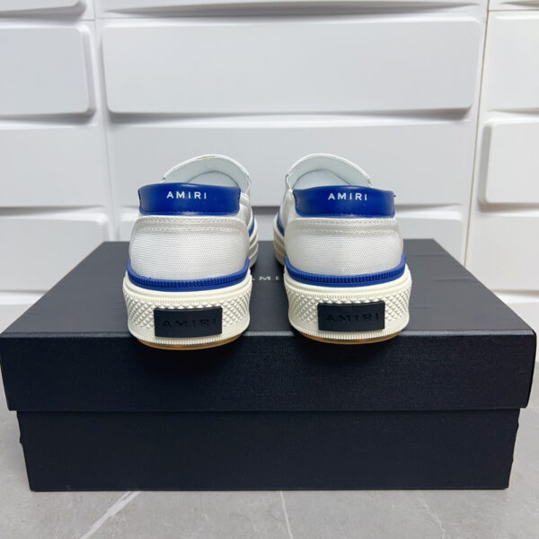 Amiri Skel-Top Low-Top Sneakers in White and Blue - Image 5