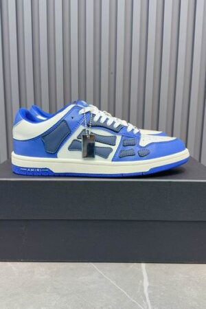 Amiri Skel-Top Low-Top Sneakers in White and Blue