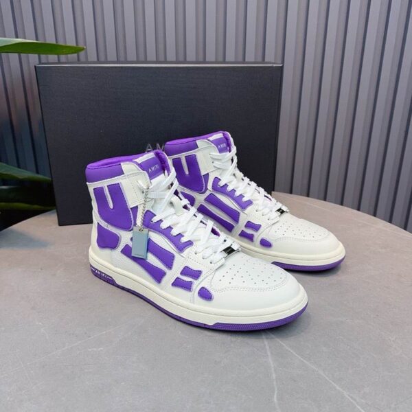 Amiri Skel Top Low 'White Purple' Sneakers.