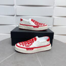 Amiri Skel-Top Slip-On Sneakers in White and Red.
