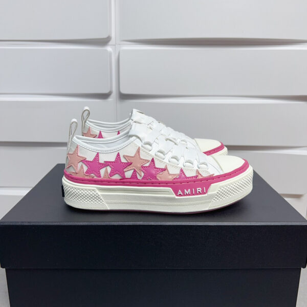 Amiri Star Court Low-Top Sneakers in Pink and White. - Image 5