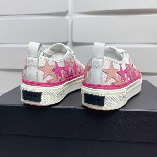 Amiri Star Court Low-Top Sneakers in Pink and White. - Image 6