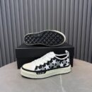 Amiri Stars Court Low-Top Sneakers in Black and White with Grey
