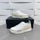 Amiri Stars Court Low-Top Sneakers in White with Beige Stars
