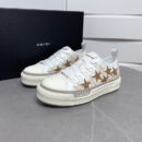 Amiri Stars Court Low-Top Sneakers White with Beige/Brown Stars
