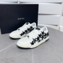 Amiri Stars Court Low-Top Sneakers in White with Black Stars.
