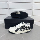 Amiri Stars Court Low-Top Sneakers in White with Black Stars.