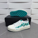 Amiri Stars Court Low-Top Sneakers in White with Green Stars.