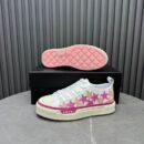 Amiri Stars Court Low-Top Sneakers in White with Pink