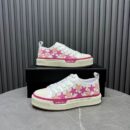 Amiri Stars Court Low-Top Sneakers in White with Pink