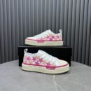 Amiri Stars Court Low-Top Sneakers in White with Pink